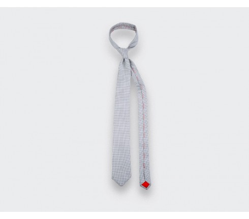 Silver Birdseye silk Tie - cinabre paris