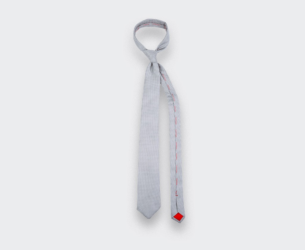 Silver Birdseye silk Tie - cinabre paris