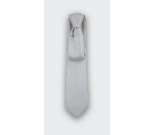 Silver Birdseye silk Tie - cinabre paris