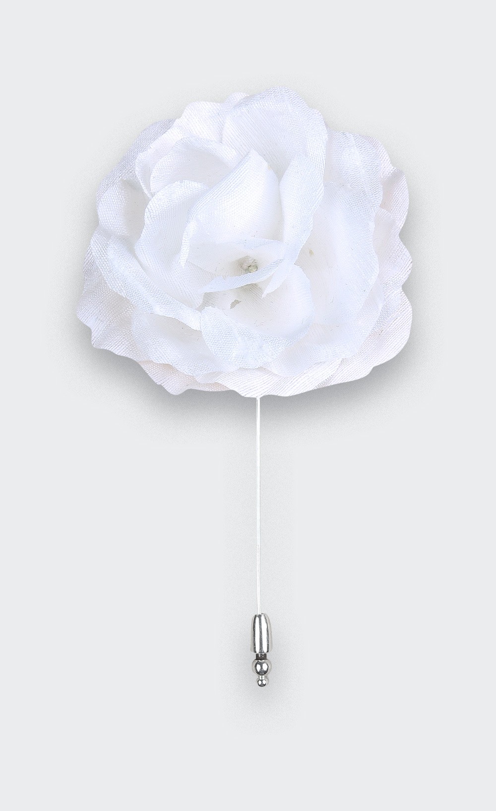 CINABRE Paris - Boutonnière Rose - Soie Blanche - Fait main