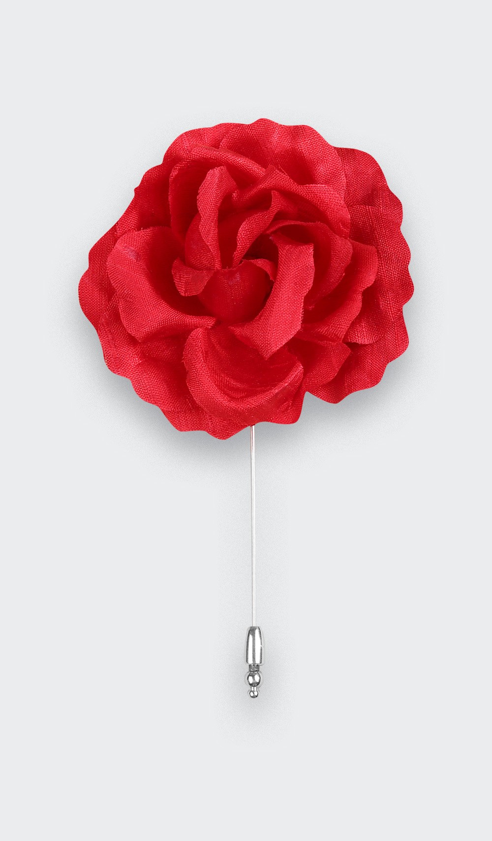 Boutonnière Rose pour costume Soie Rouge - Cinabre Paris