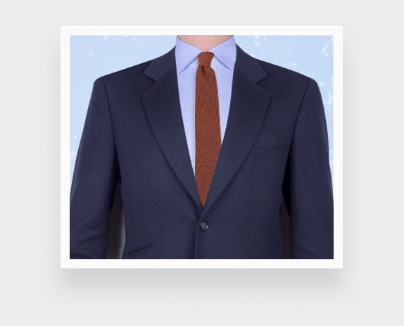 orange herringbone bi color tie - cinabre paris