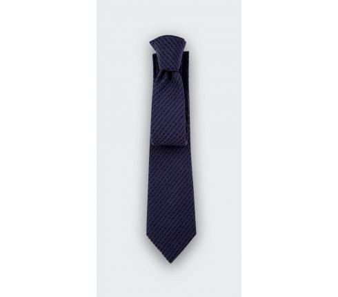 Navy blue Shades Seersucker Tie - seersucker - Cinabre Paris 