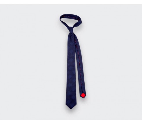 Network Navy blue tie - wool - Cinabre Paris