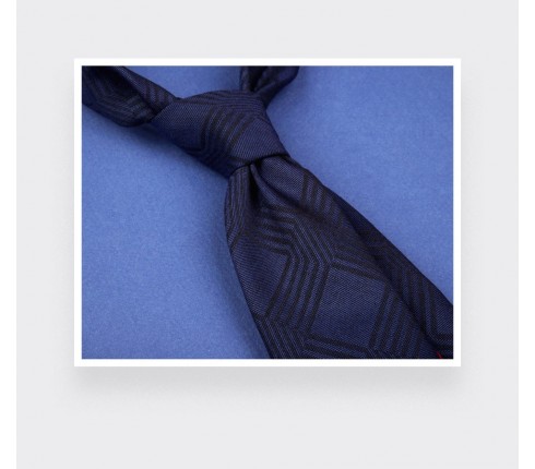 Network Navy blue tie - wool - Cinabre Paris