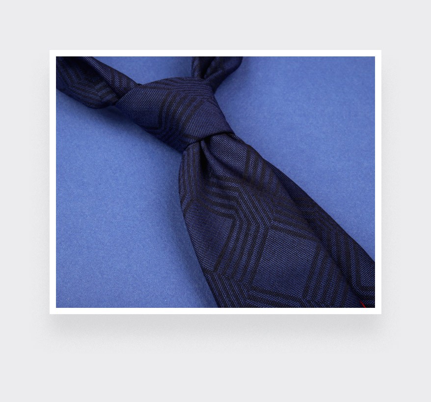 Network Navy blue tie - wool - Cinabre Paris