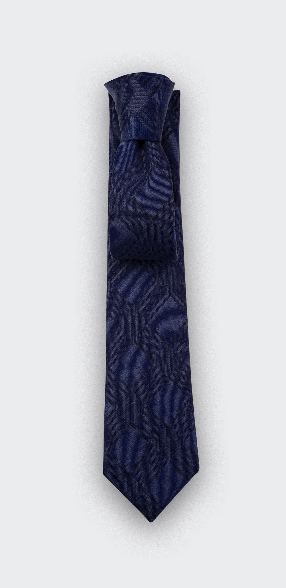 Network Navy blue tie - wool - Cinabre Paris