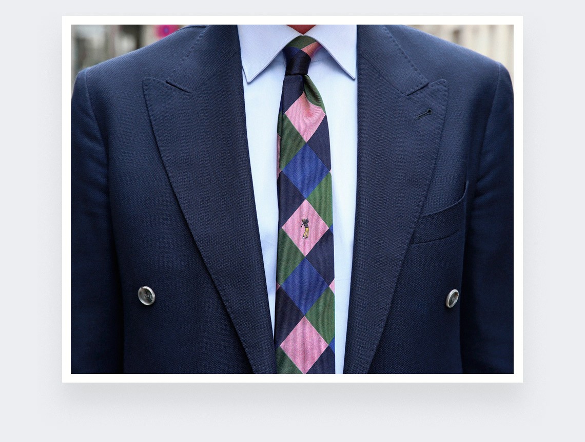 &quot;Golden Bear&quot; tie - silk- cinabre Paris 