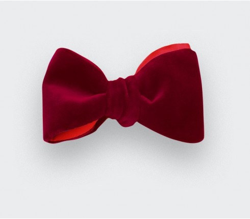 Burgundy Velvet Bow Tie 