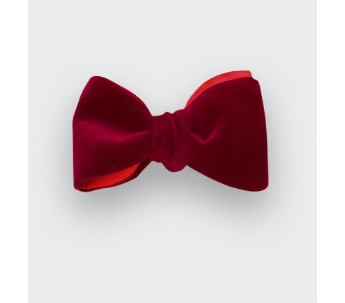 Burgundy Velvet Bow Tie 