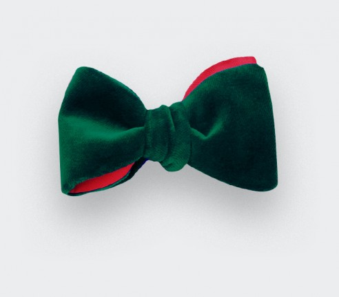 Green Velvet Bow Tie - cinabre paris