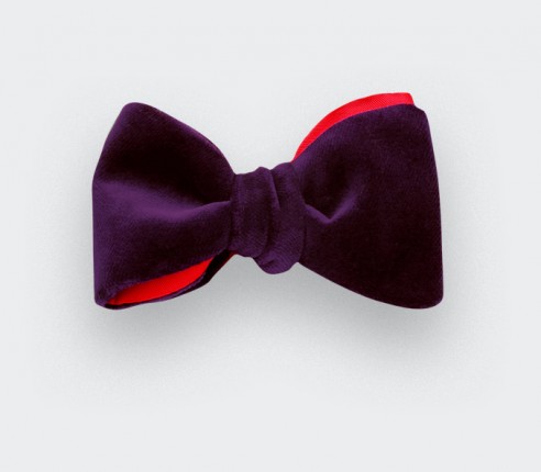 Mauve Velvet Bow Tie - cinabre paris