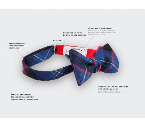 Blue Fitzgerald tartan Bow tie