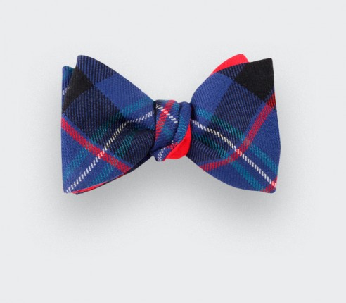 Blue Fitzgerald tartan Bow tie