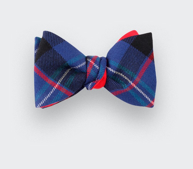 Blue Fitzgerald tartan Bow tie