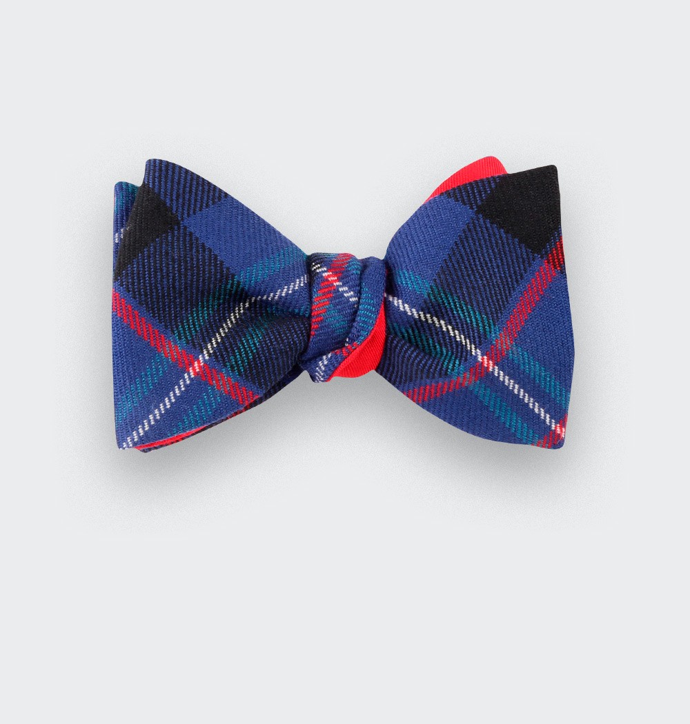 Blue Fitzgerald tartan Bow tie