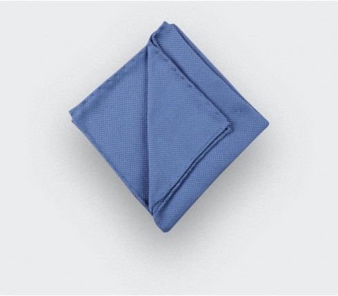 CINABRE Paris - Pocket square - Blue Denim woven silk - Hand Made