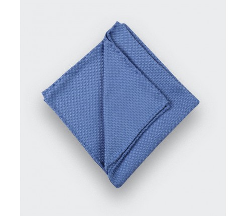 CINABRE Paris - Pocket square - Blue Denim woven silk - Hand Made