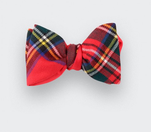 Red stewart royal tartan bow tie - cinabre paris