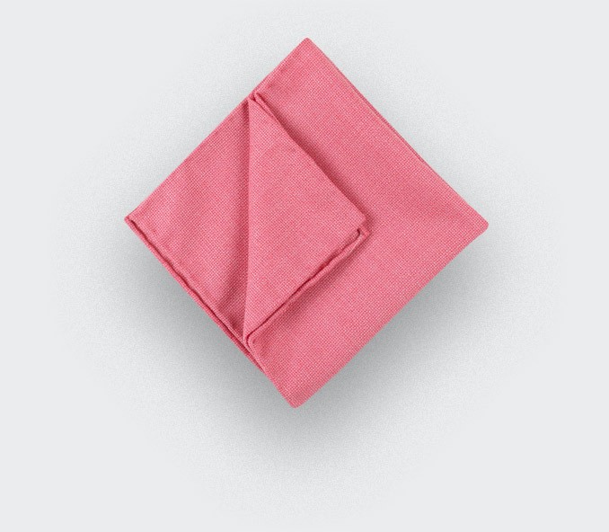 CINABRE Paris - Pocket square - Pink Mesh - Hand Made