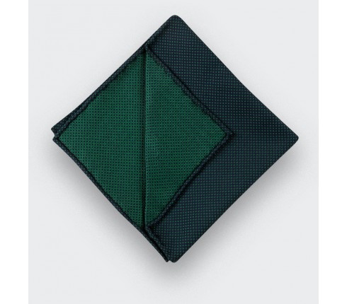 CINABRE Paris - Pocket Square - Green birdseye - Handmade