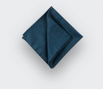 CINABRE Paris - Pocket square - Peacock Blue Mesh - Hand Made