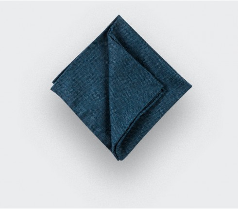 CINABRE Paris - Pocket square - Peacock Blue Mesh - Hand Made