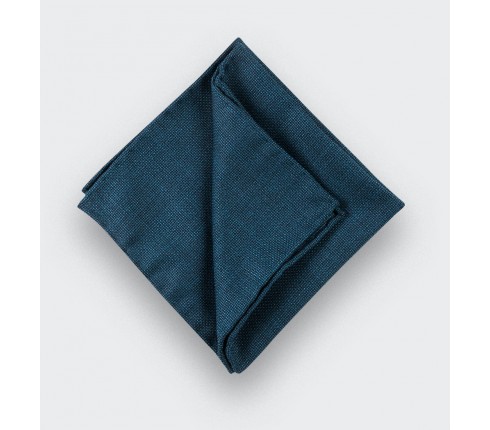 CINABRE Paris - Pocket square - Peacock Blue Mesh - Hand Made