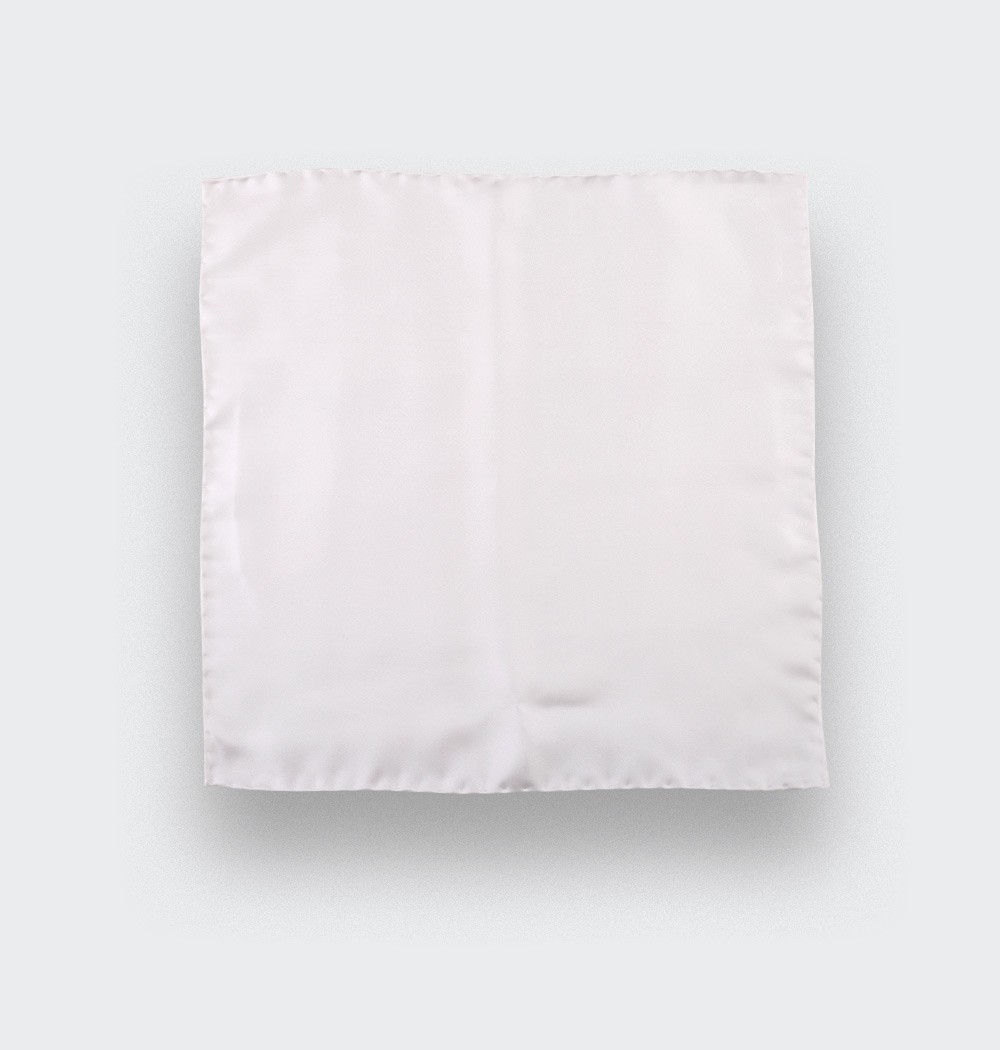 white twill silk pocket square - silk - cinabre paris