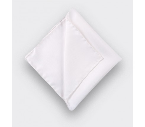 white twill silk pocket square - silk - cinabre paris