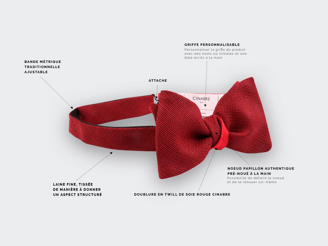 red mesh bow tie - cinabre paris