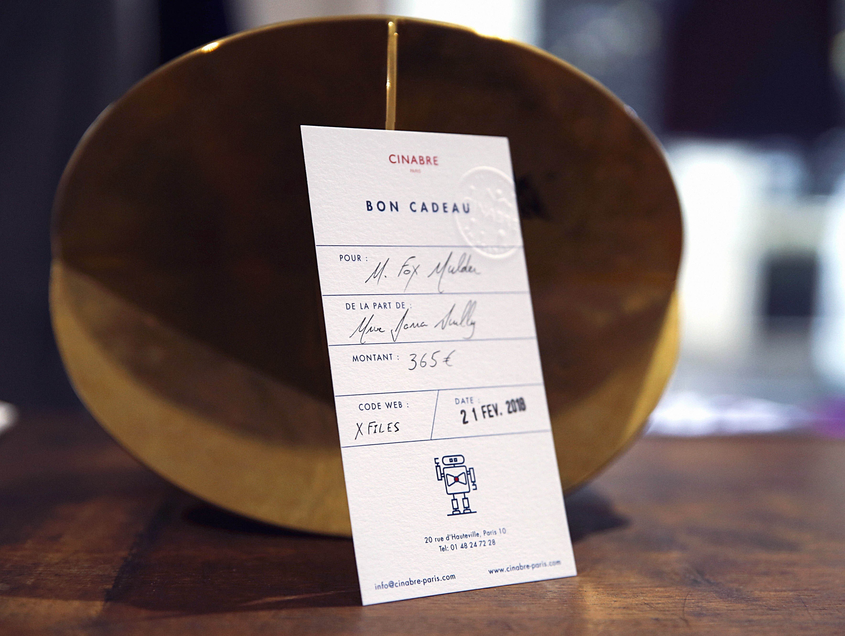 Gant - carte cadeau 185euros - Cinabre