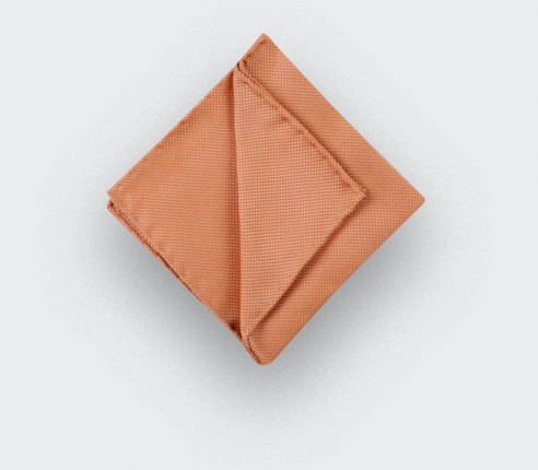 CINABRE Paris - Pocket square - Orange woven silk - Hand Made