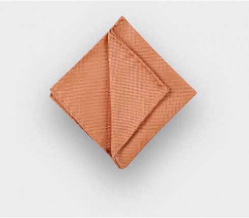 CINABRE Paris - Pocket square - Orange woven silk - Hand Made