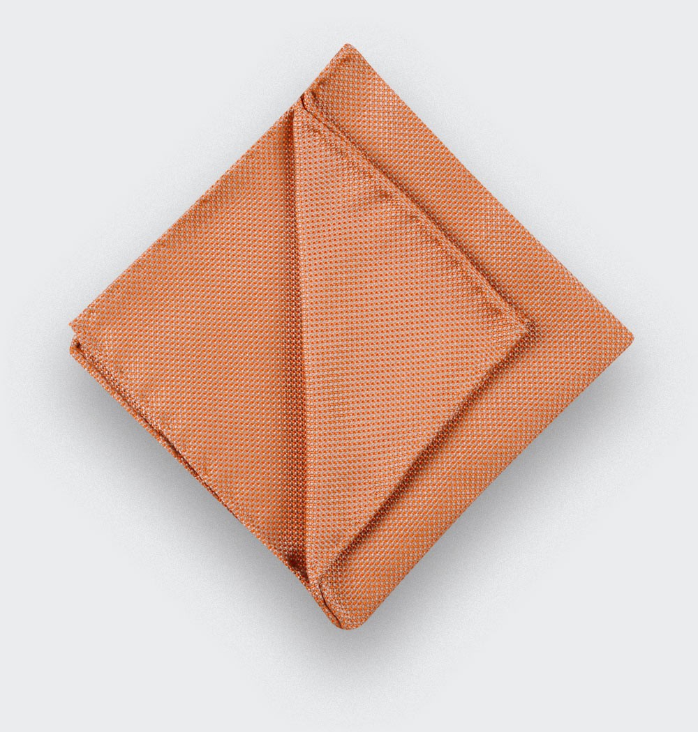 CINABRE Paris - Pochette - Soie tissée Orange - Fait Main