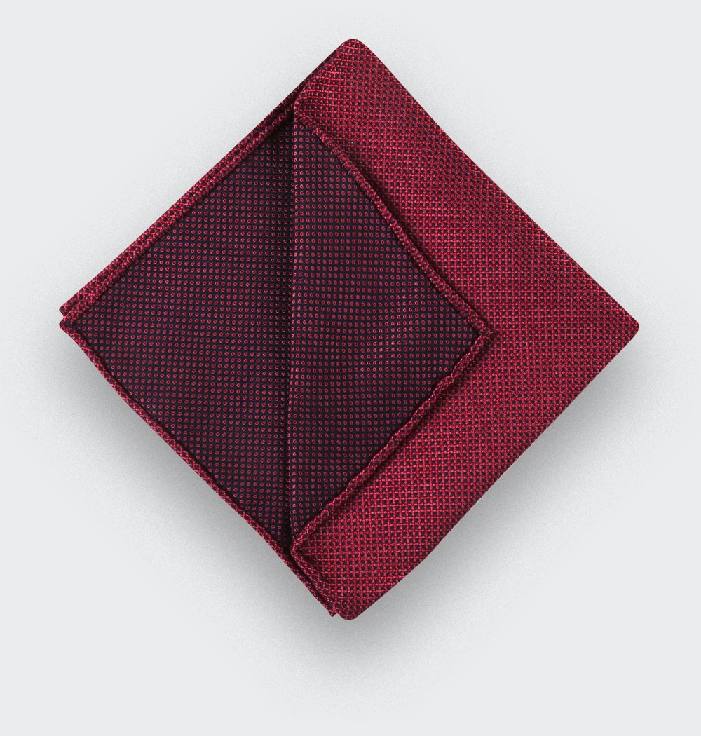 CINABRE Paris - Pocket Square - Pink birdseye - Handmade