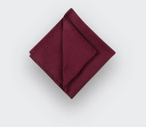 CINABRE Paris - Pocket square - Burgundy woven silk - Hand Made