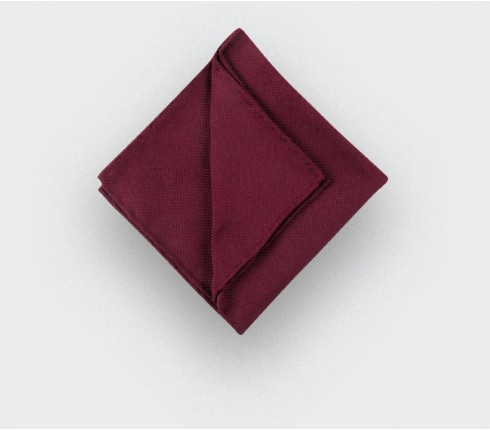 CINABRE Paris - Pocket square - Burgundy woven silk - Hand Made