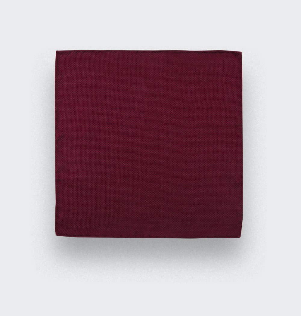 CINABRE Paris - Pocket square - Burgundy woven silk - Hand Made