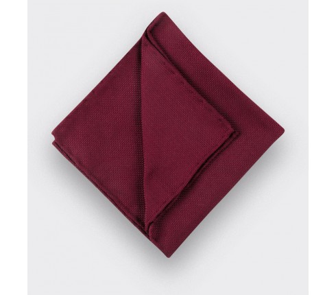 CINABRE Paris - Pocket square - Burgundy woven silk - Hand Made