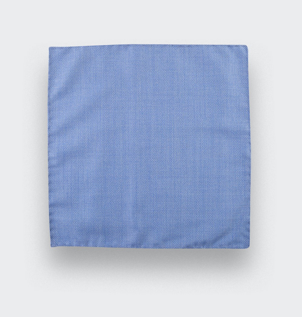 CINABRE Paris - Pocket square - Light Blue Mesh - Hand Made