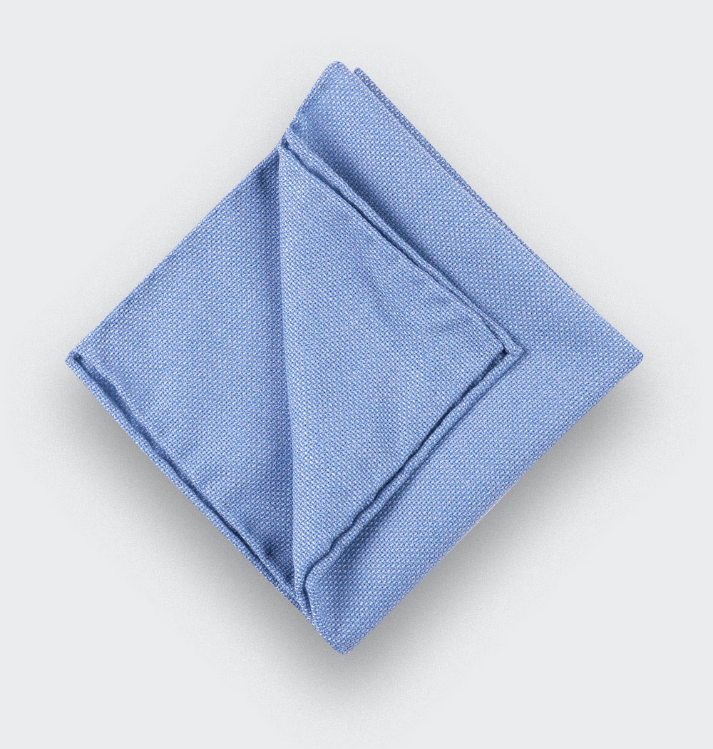 CINABRE Paris - Pocket square - Light Blue Mesh - Hand Made