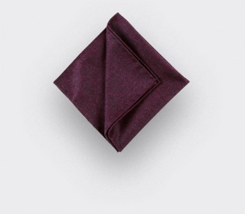 CINABRE Paris - Pocket Square - Burgundy Flannel - Handmade