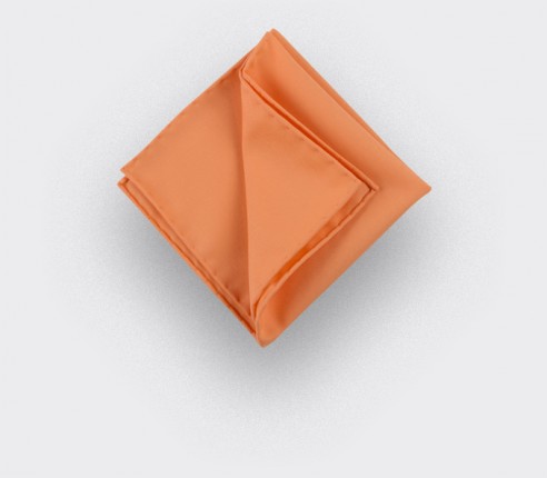 CINABRE Paris - Pocket Square - Orange coral - Handmade