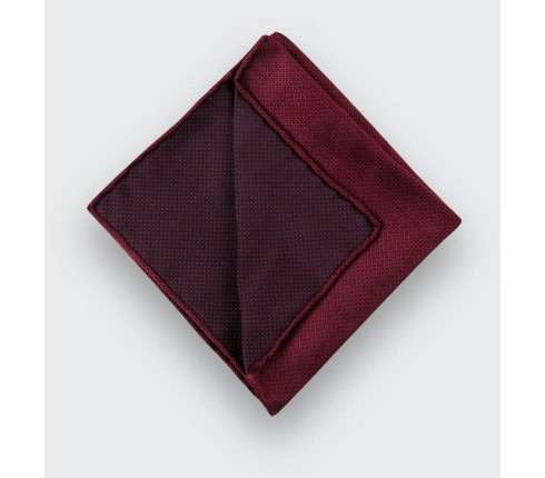 CINABRE Paris - Pocket Square - Burgundy birdseye - Handmade