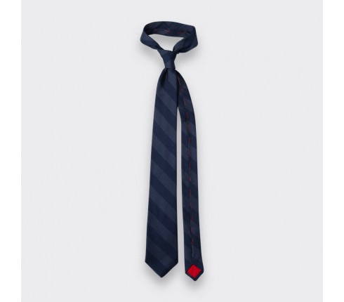 Grey Club Tie - silk - Cinabre Paris