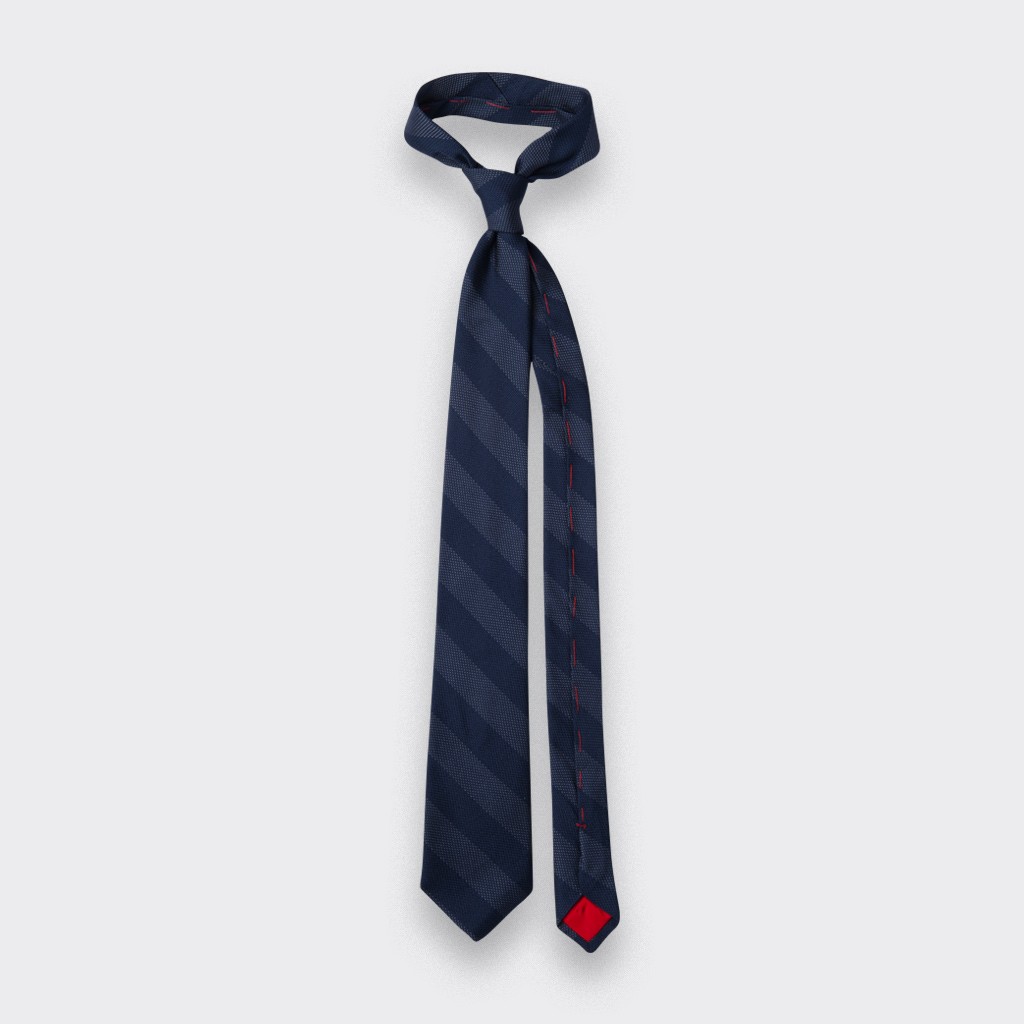 Grey Club Tie - silk - Cinabre Paris