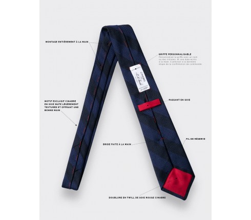 Blue Club Tie - silk - Cinabre Paris