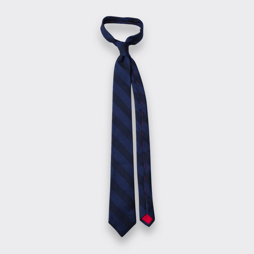 Blue Club Tie - silk - Cinabre Paris