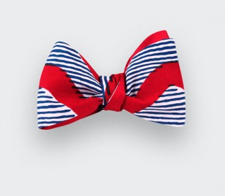 Red waves Wax Bow Tie - CINABRE Paris